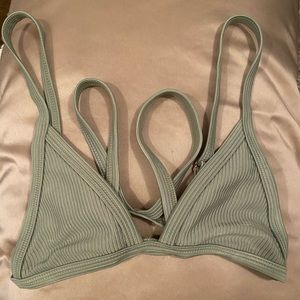 PacSun LA Hearts olive green bikini top